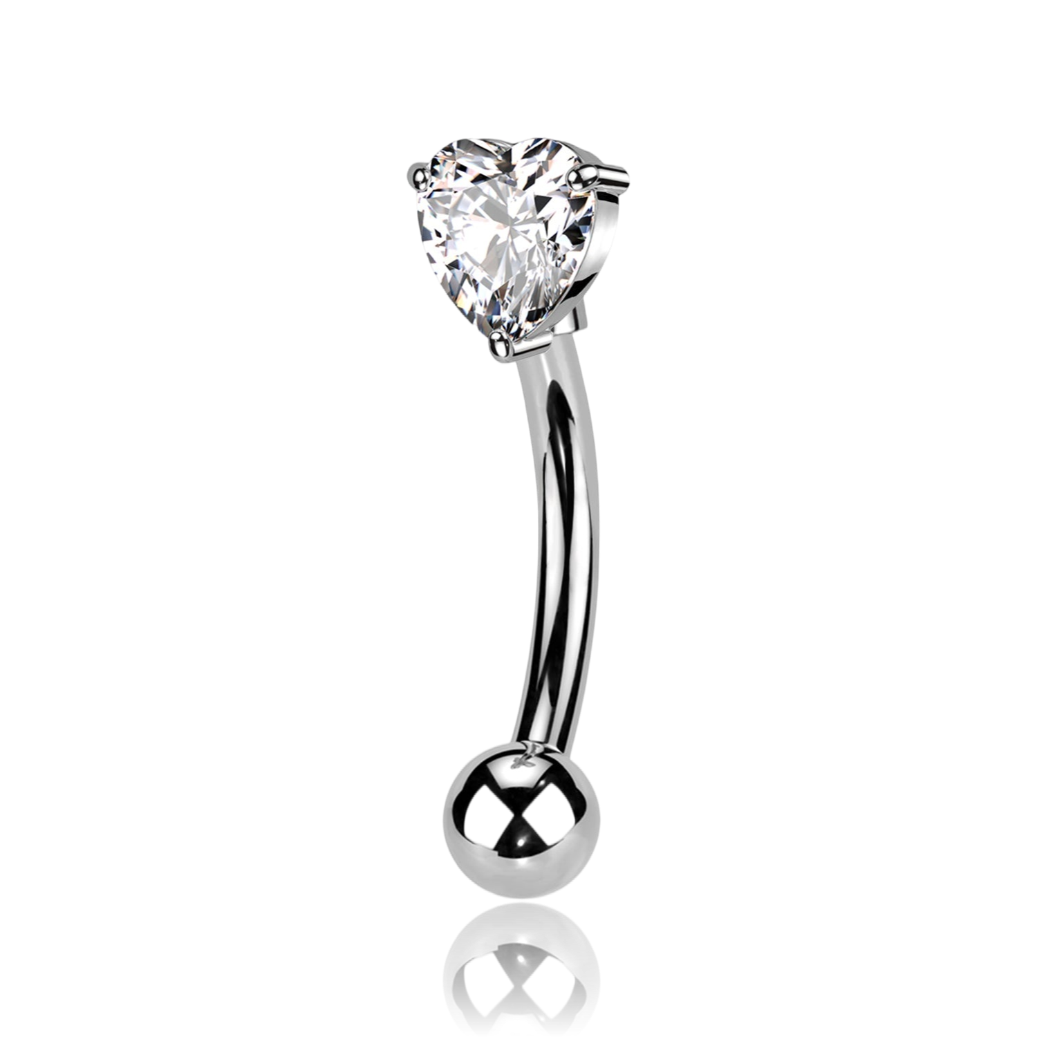 Piercing Sopracciglio Banana con Cuore di Cristallo