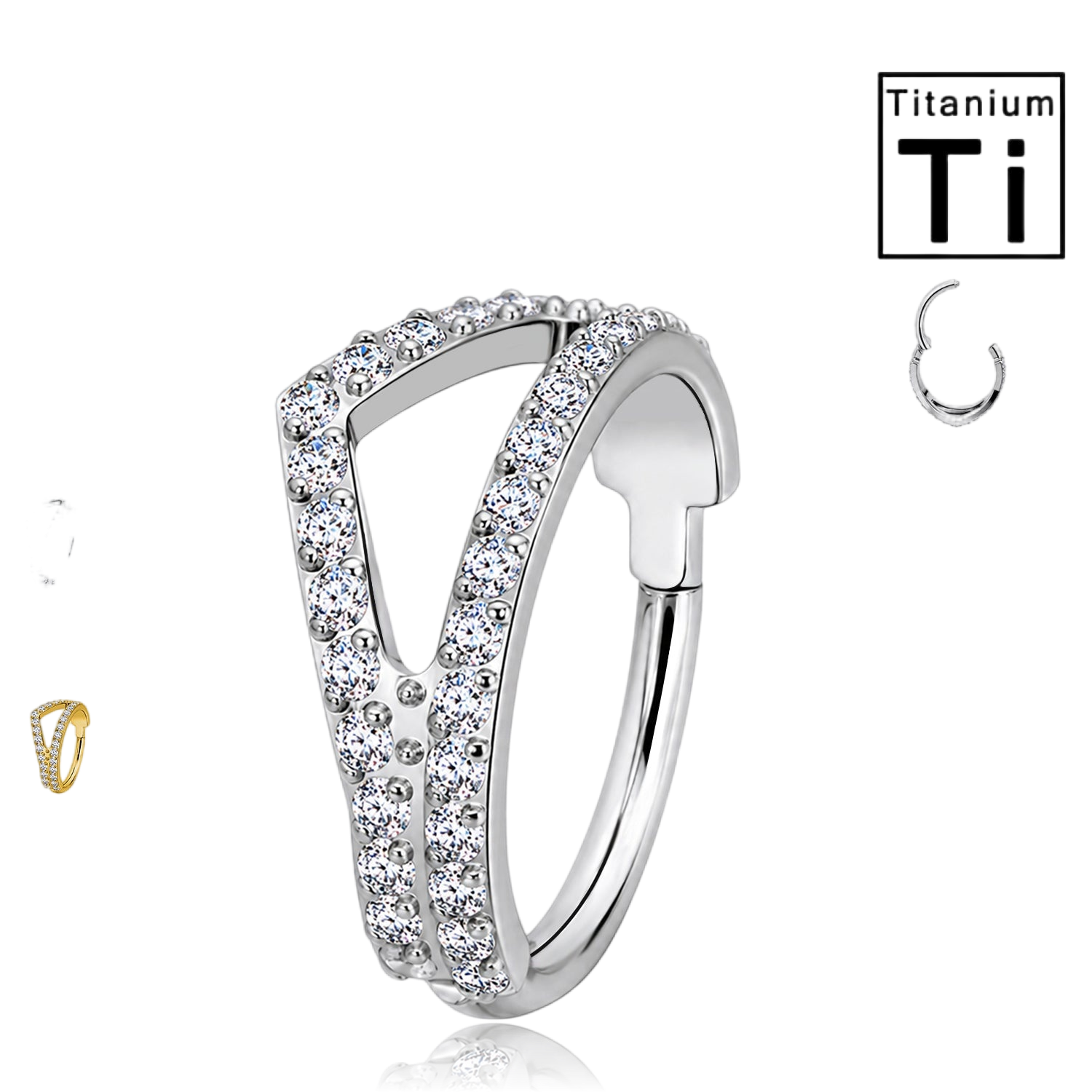 Piercing in Titanio a Corona con Cristalli