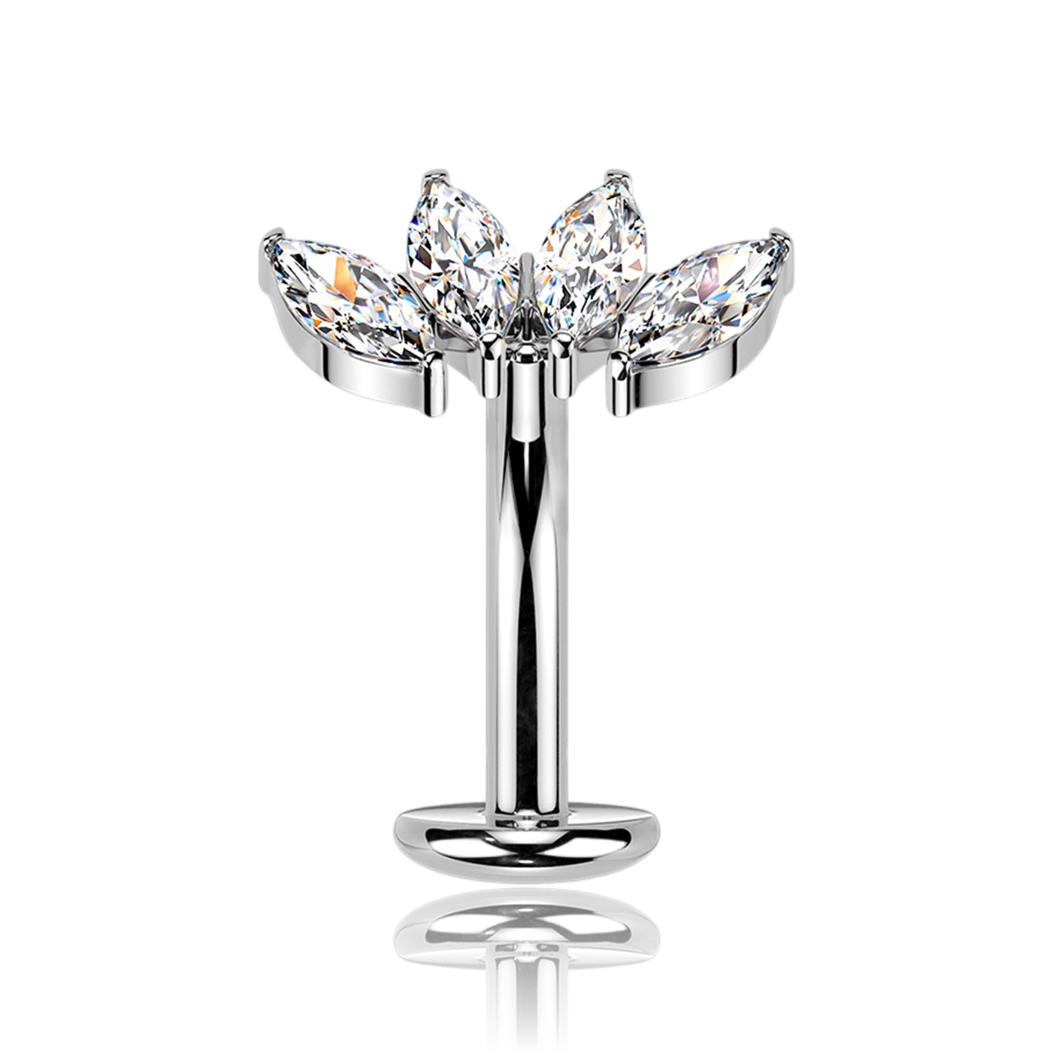 Piercing Ombelico Banana Floating Cristalli – Filettatura Interna