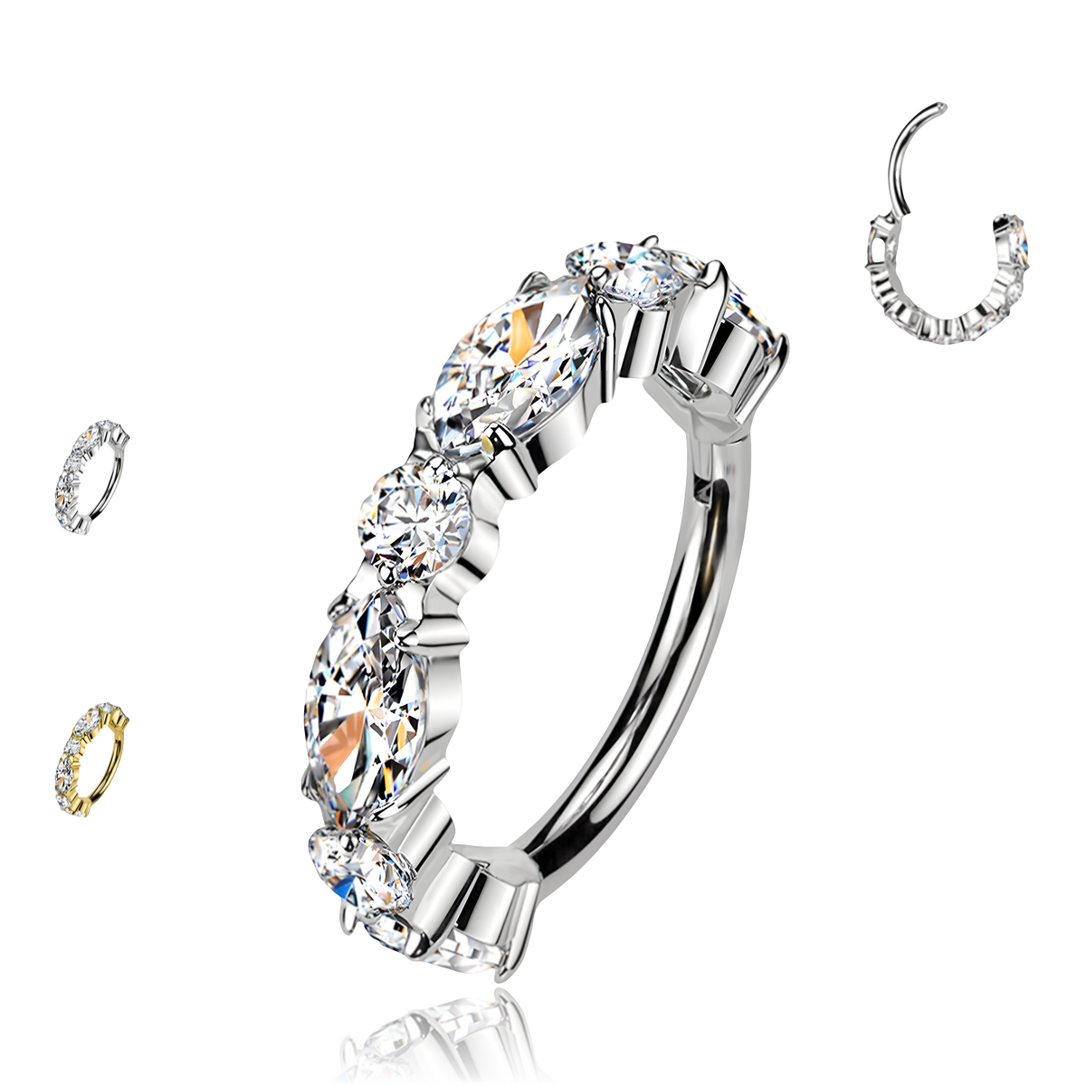 Cerchio Clicker con Cristalli Marquise e Tondi