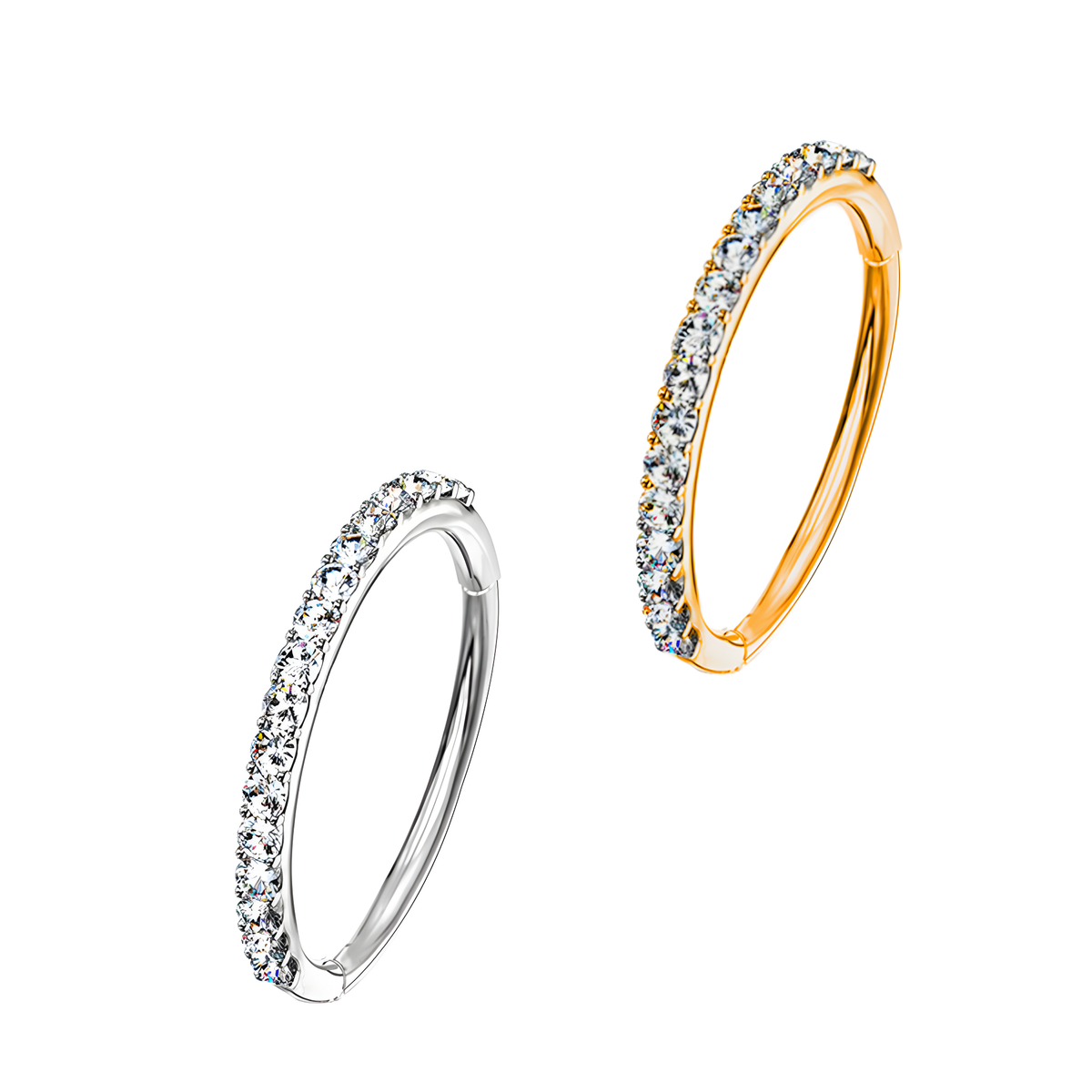 Classico Anello a Cerchio Septum con Cristalli