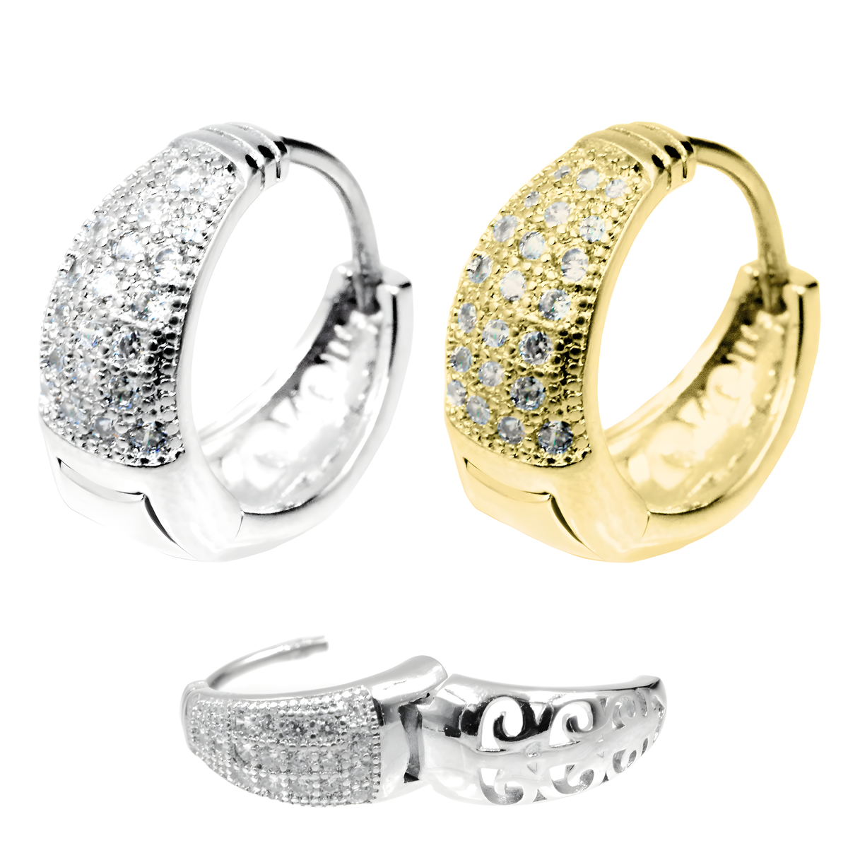Piercing Orecchio Pianta Rampicante con Cristalli