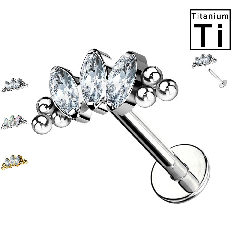Labret con Cristalli in Titanio per Stile Unico