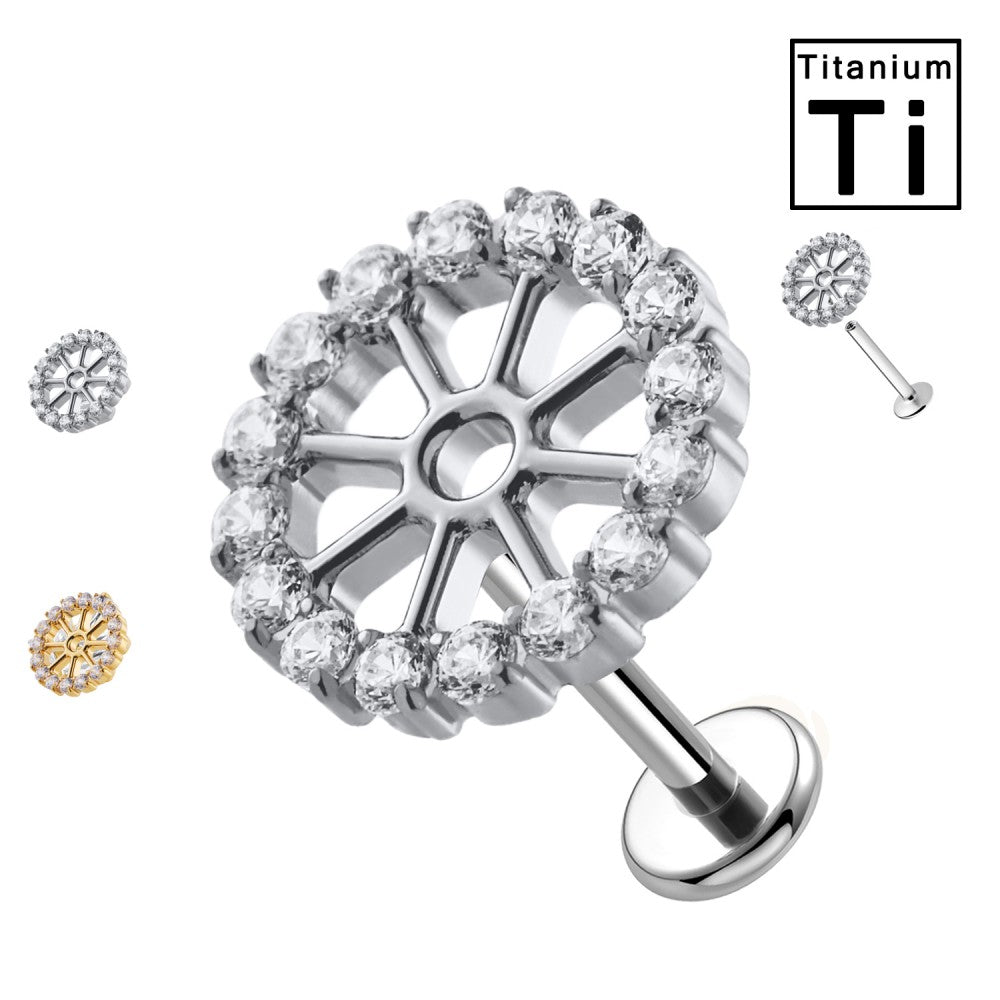 Labret in Titanio Cerchi con Cristalli Eleganti