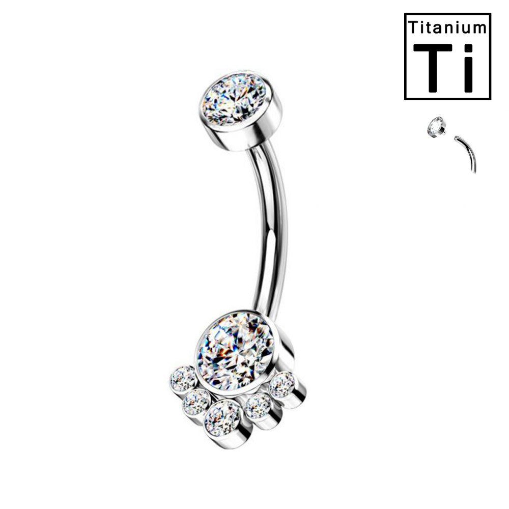 Navel Titanio Ombelico Elegante con Decorazione Design raffinato
