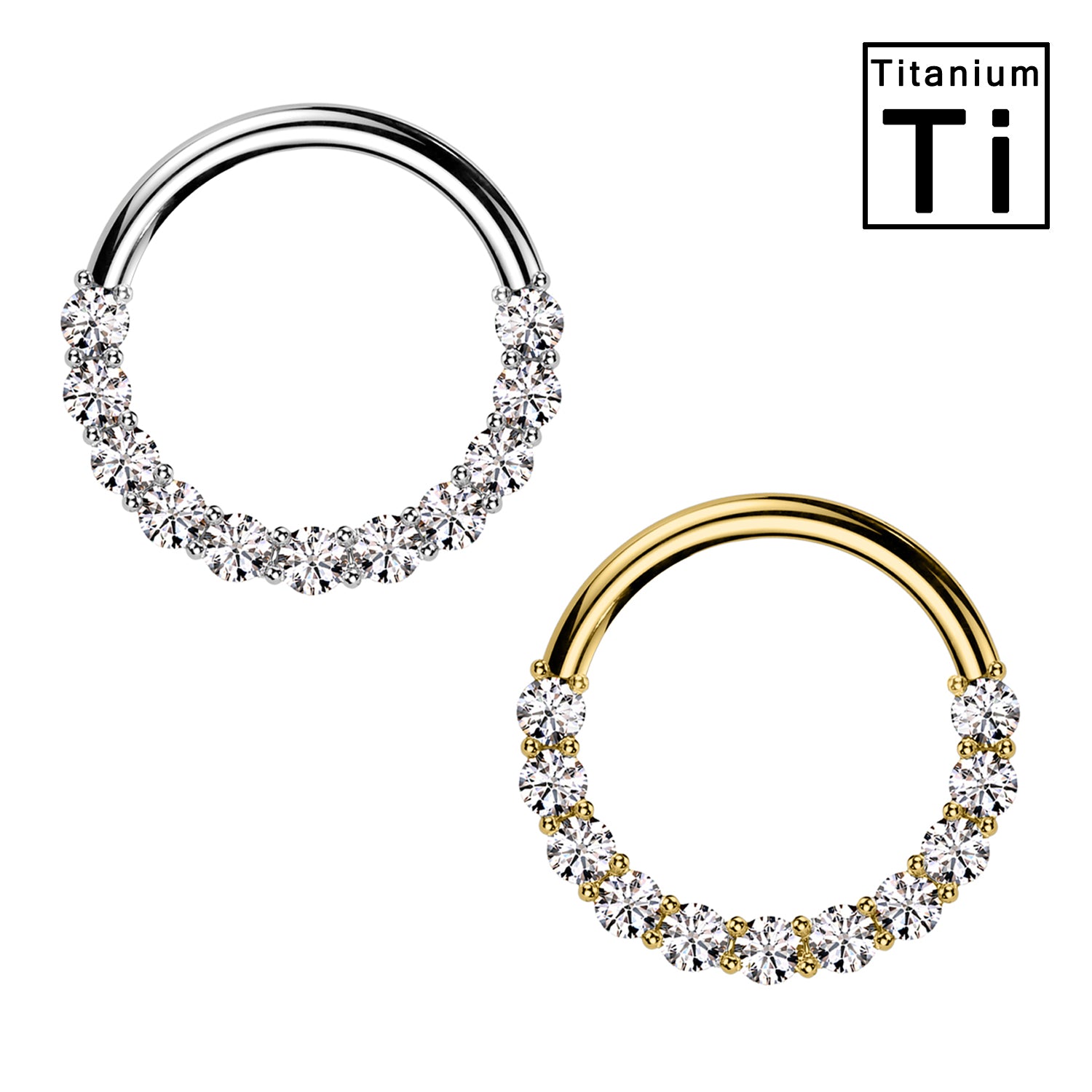 Cerchio Clicker in Titanio con cristalli