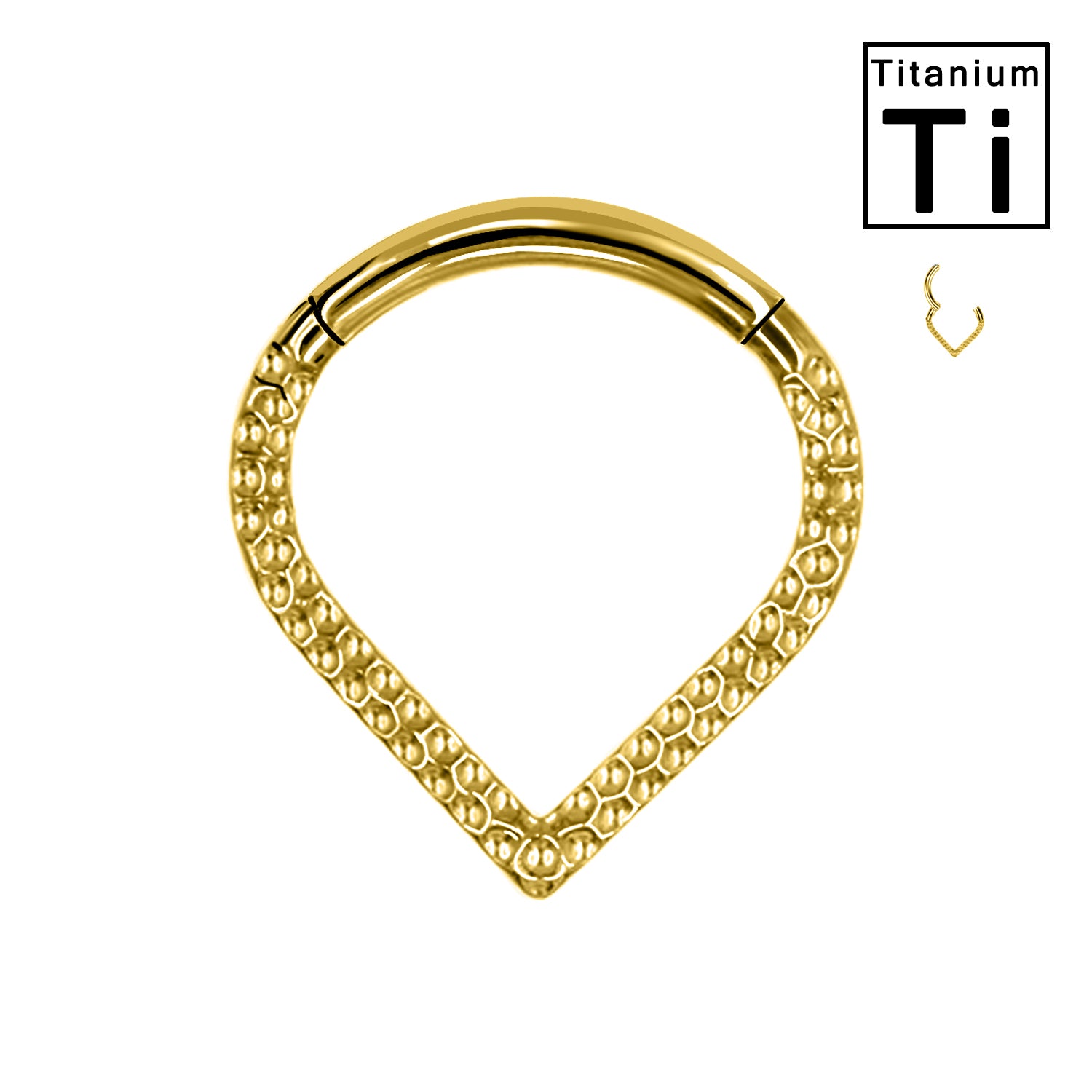 Piercing Cerchio Clicker in Titanio con Ball Cuts a V