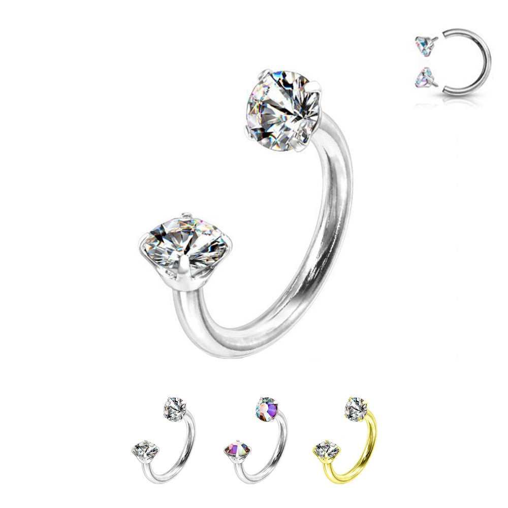 Piercing Ferro di Cavallo con Zirconi Brillanti