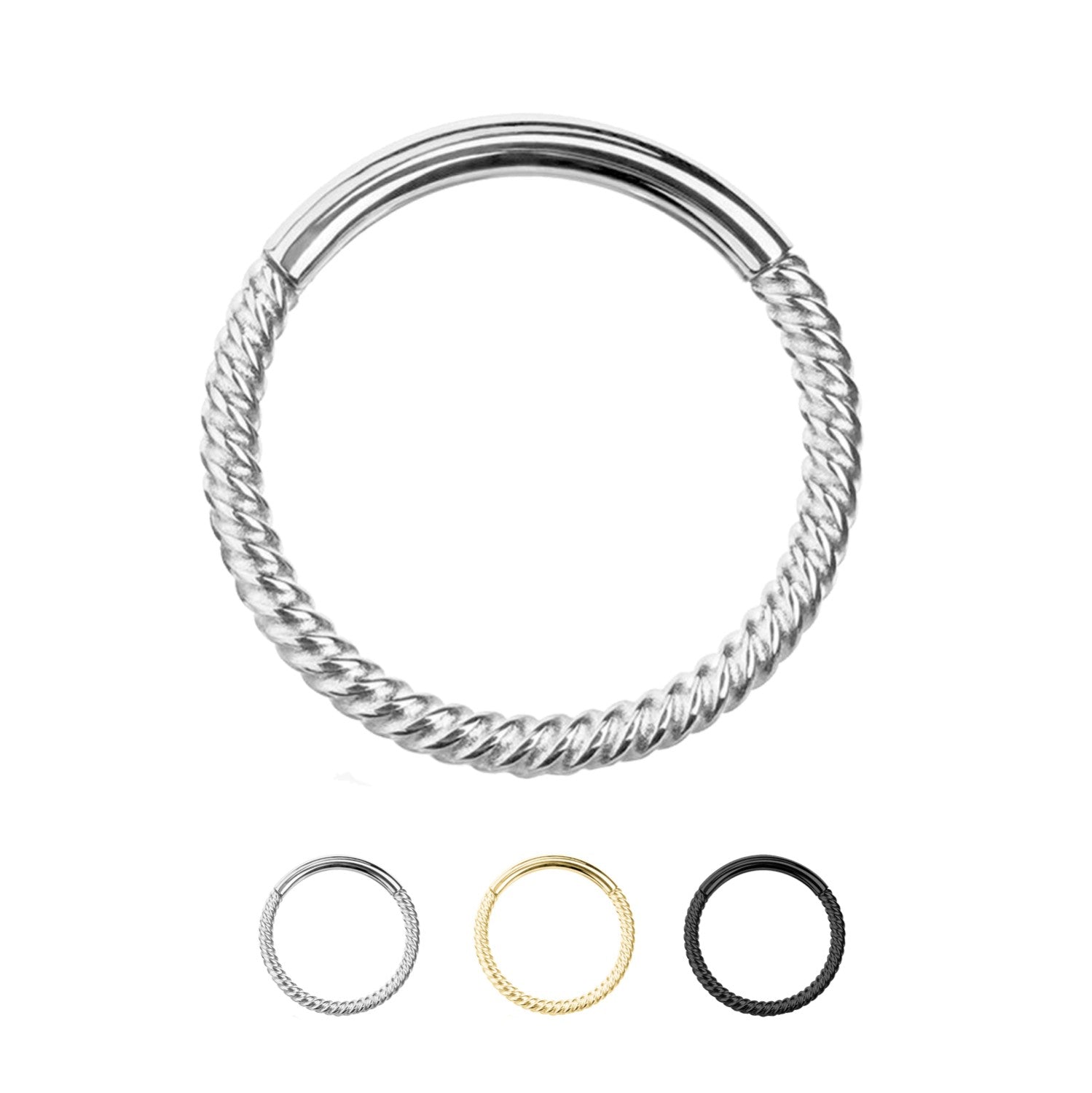 Piercing Cerchio Clicker in Titanio con Cristalli