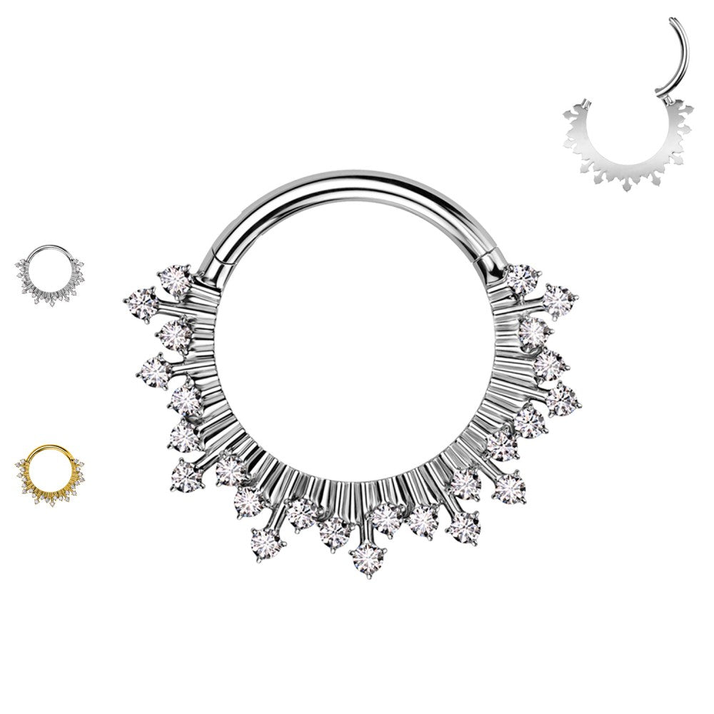 Cerchio Clicker in Acciaio con Cristalli Brillanti