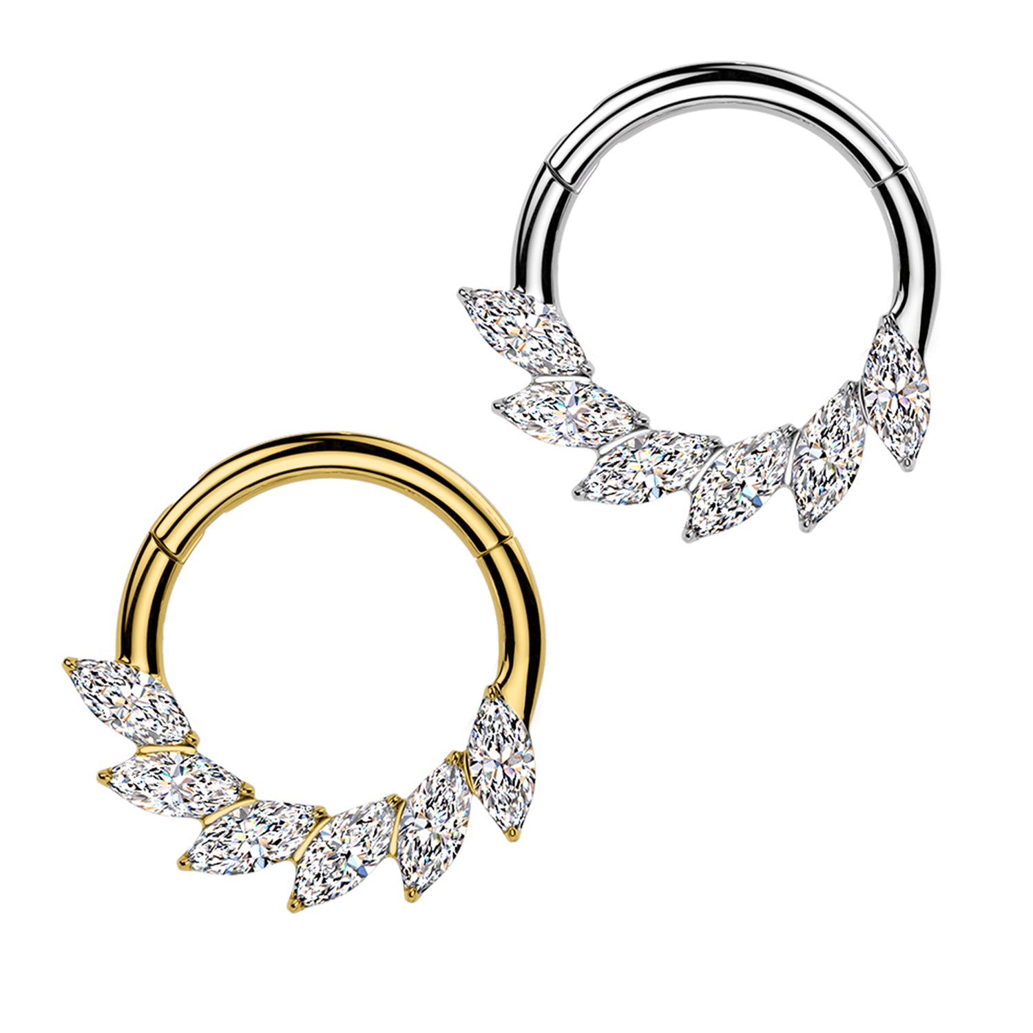 Piercing Cerchio Foglie Cristallo Ghiaccio