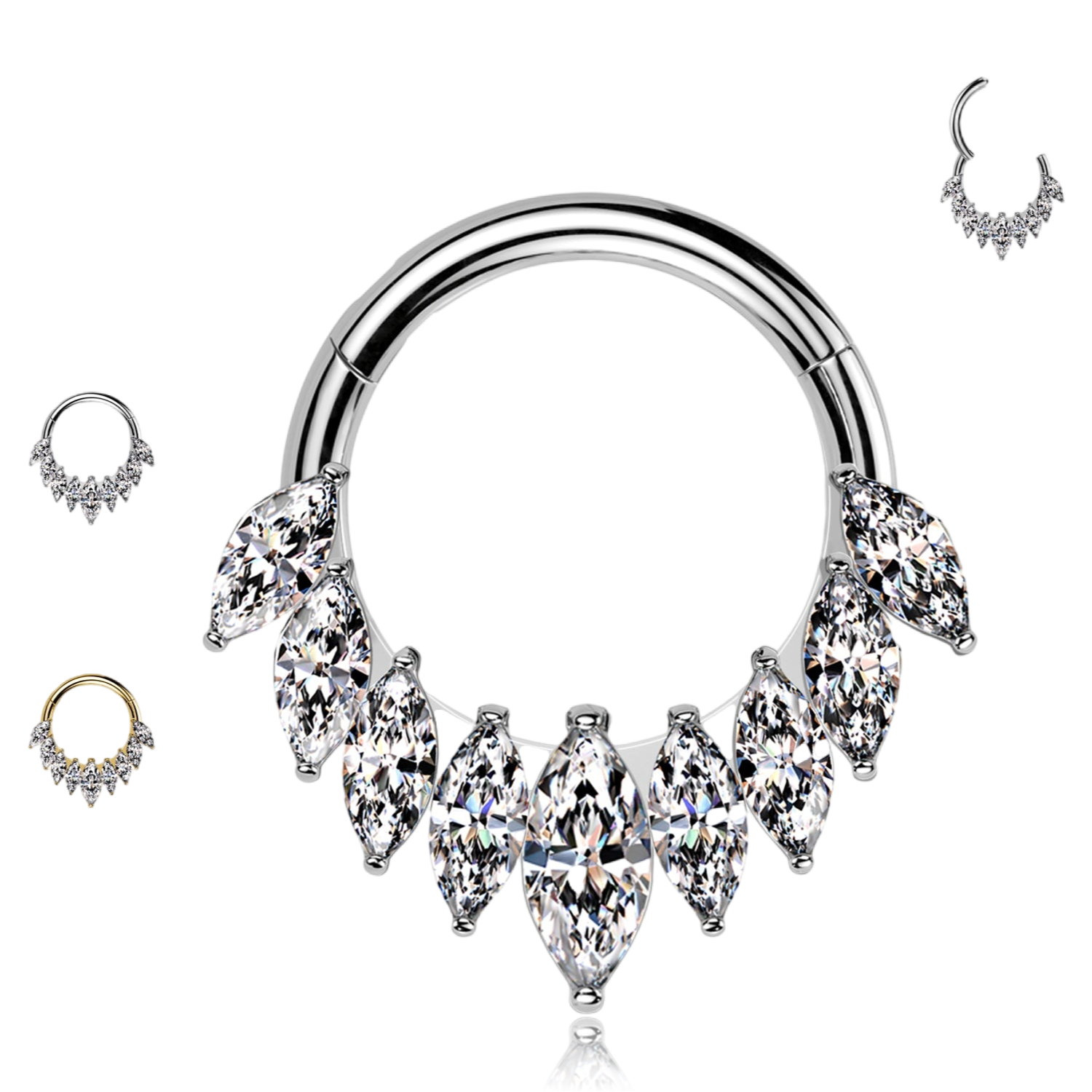 Piercing Cerchio Clicker con Cristalli