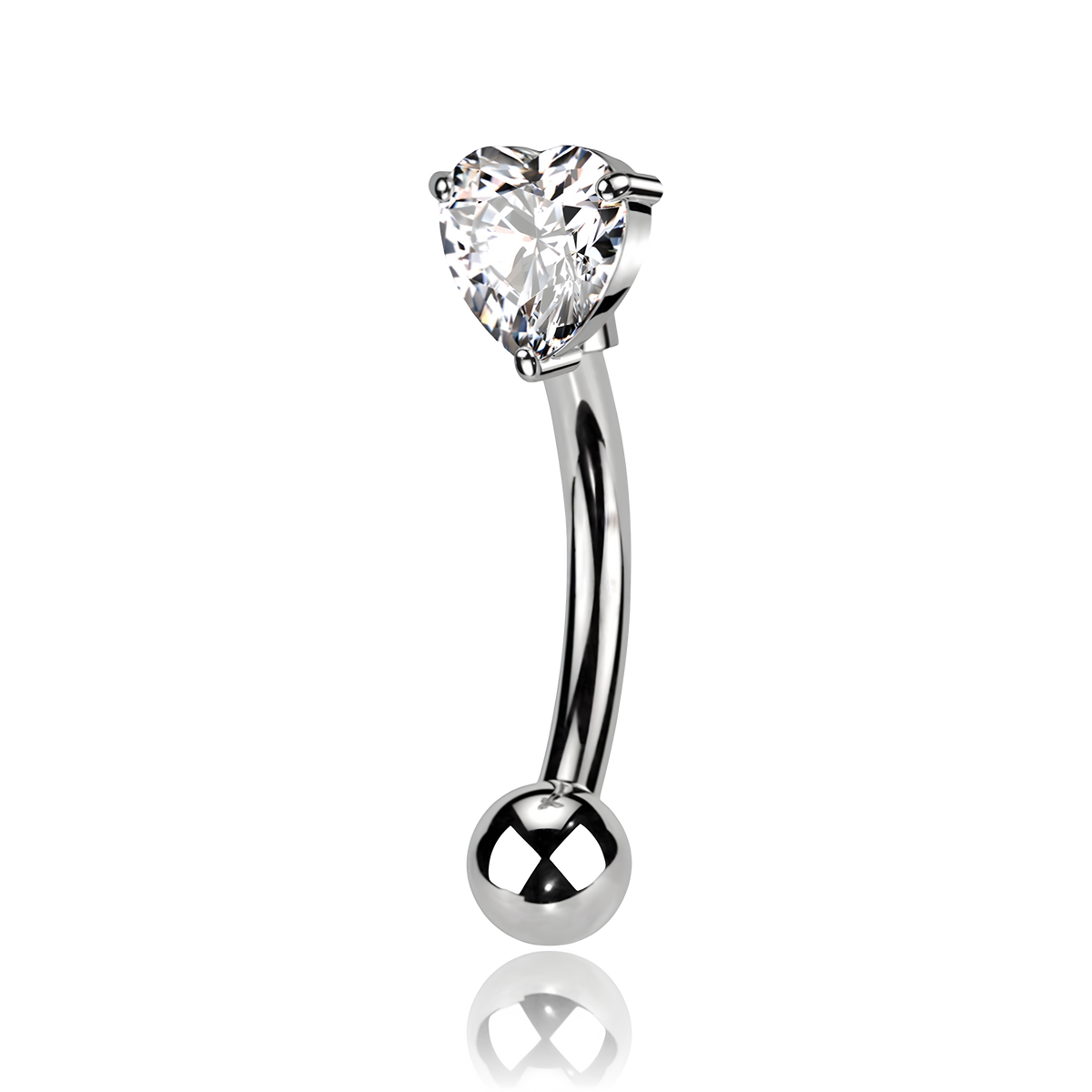 Piercing Sopracciglio Banana con Cuore di Cristallo