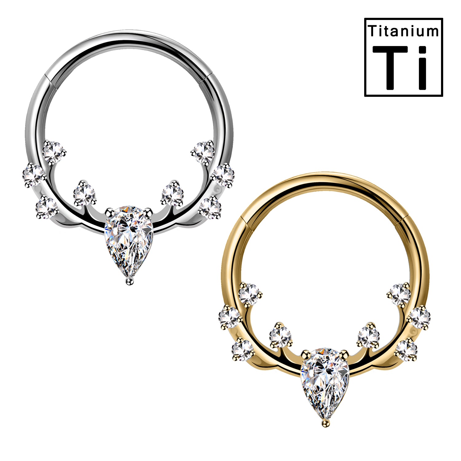 Piercing Cerchio Clicker in Titanio a Cervo
