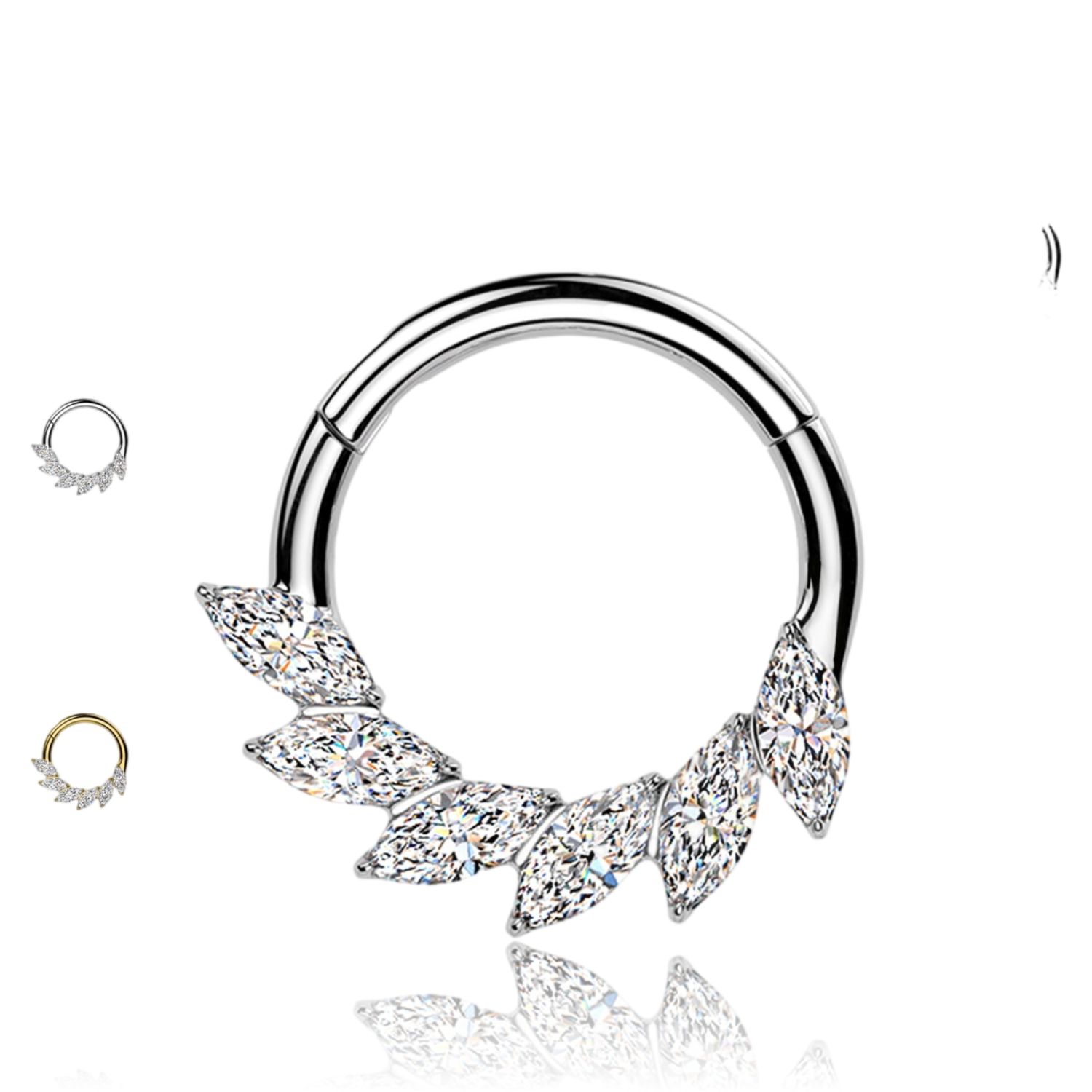 Piercing Cerchio Foglie Cristallo Ghiaccio