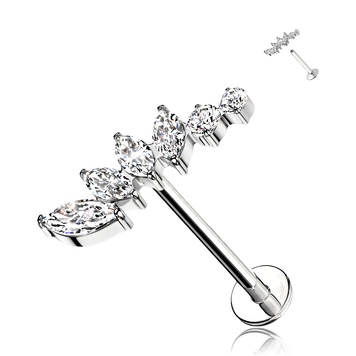 Labret per Cartilagine con Cristalli