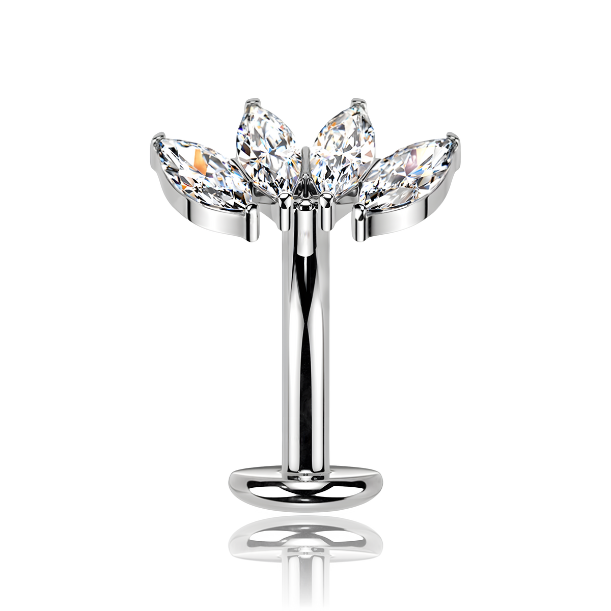 Piercing Ombelico Banana Floating Cristalli – Filettatura Interna