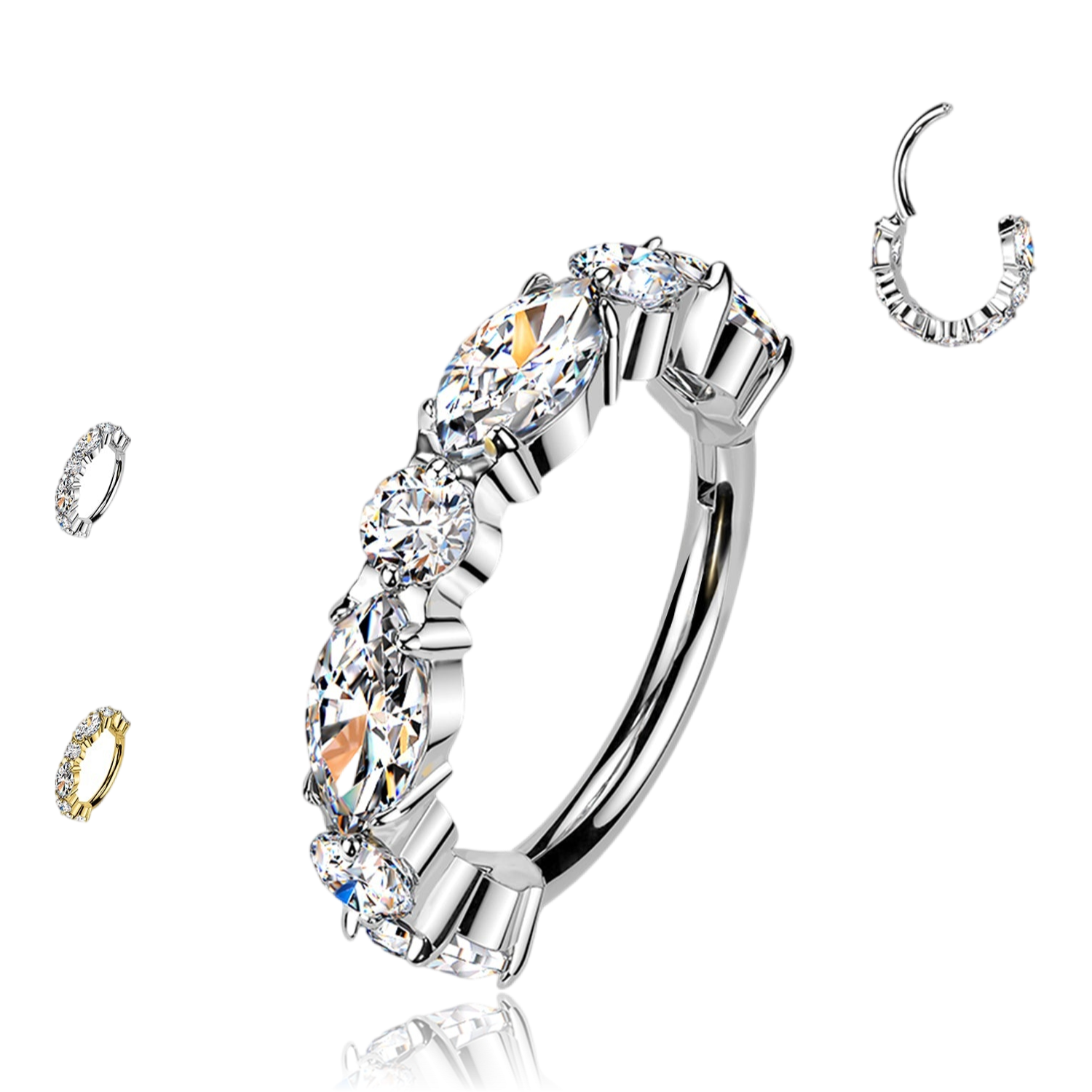 Piercing Cerchio Clicker con Cristalli