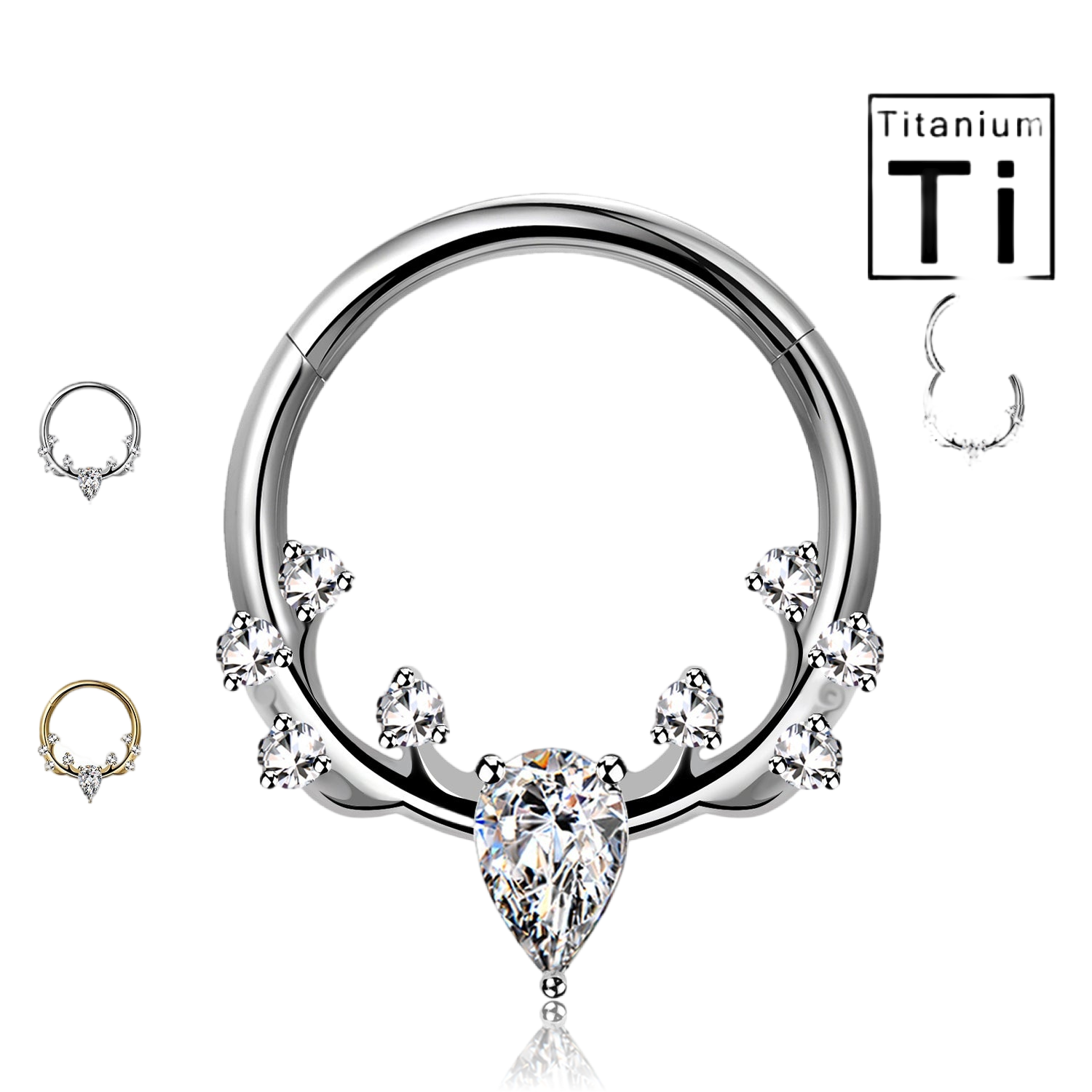 Piercing Cerchio Clicker in Titanio a Cervo