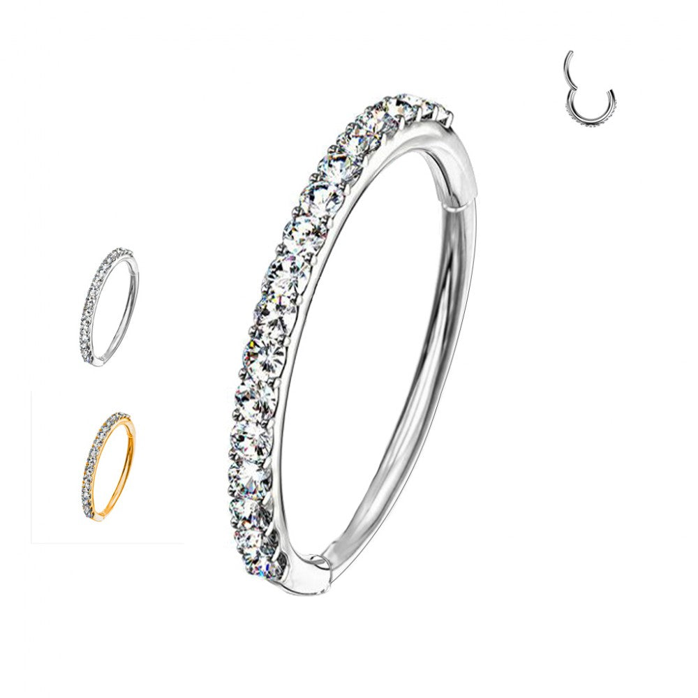 Cerchio Septum Classico con Cristalli Trasparenti