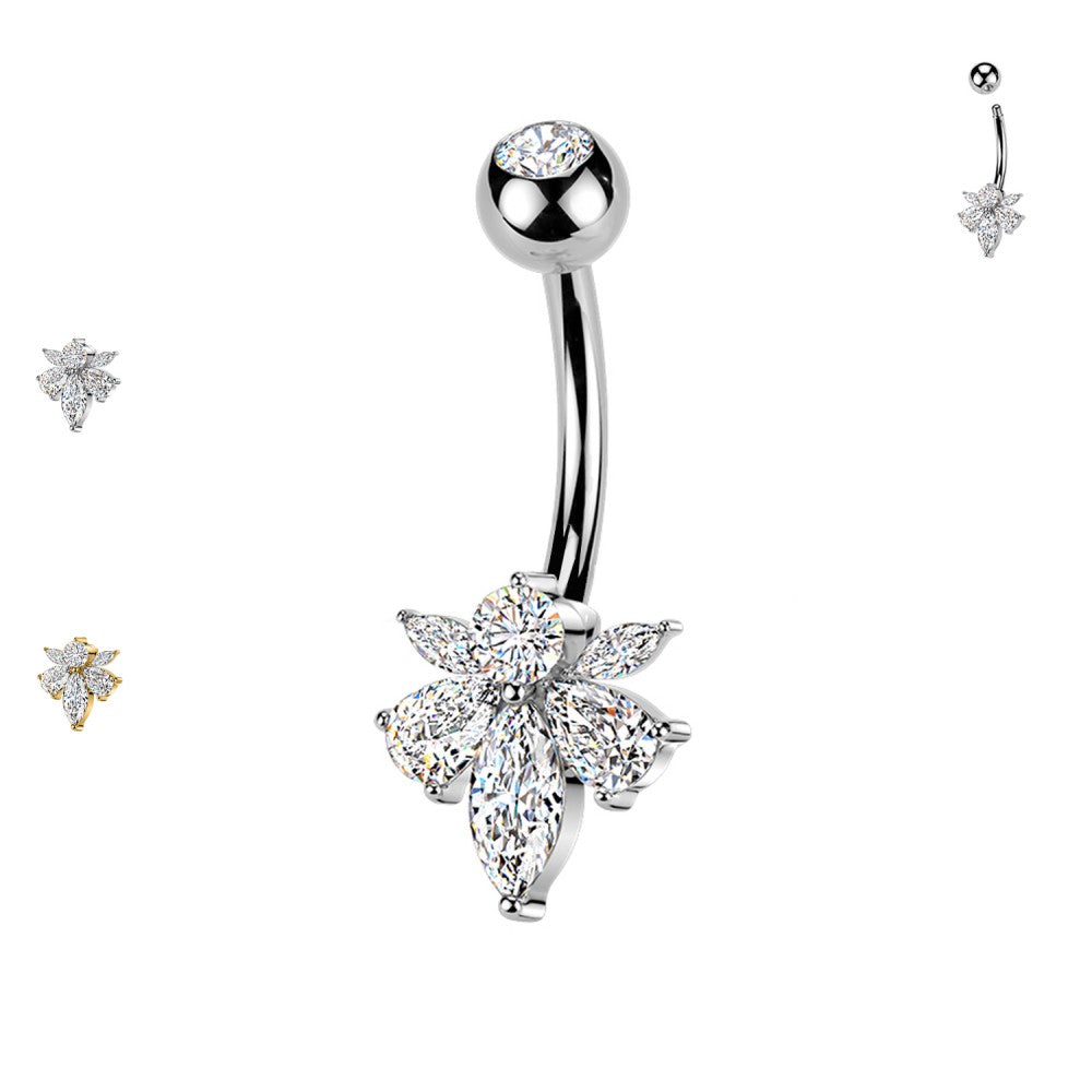 Navel Piercing Banana Ombelico con Ciondolo Elegante