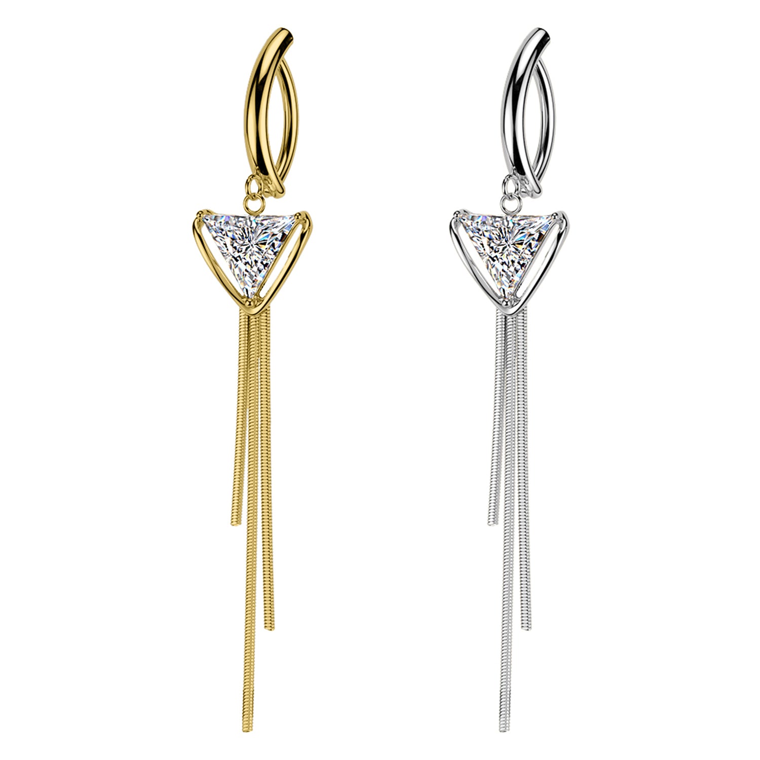Piercing Ombelico Triangolo con Frange