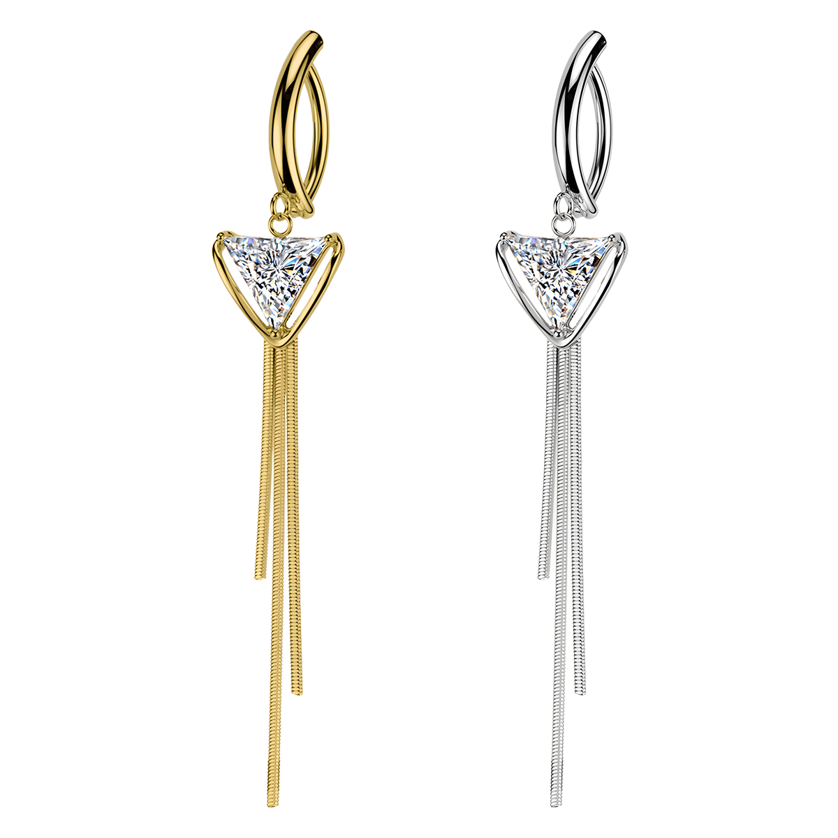 Piercing Ombelico Triangolo con Frange