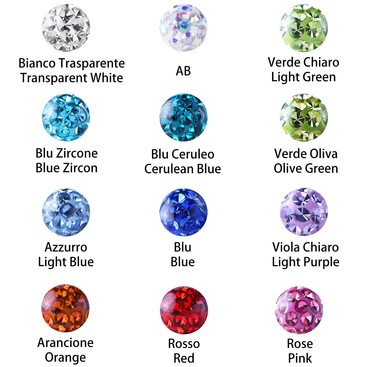 Barbell con Sfera di Glitter Resina Epossidica