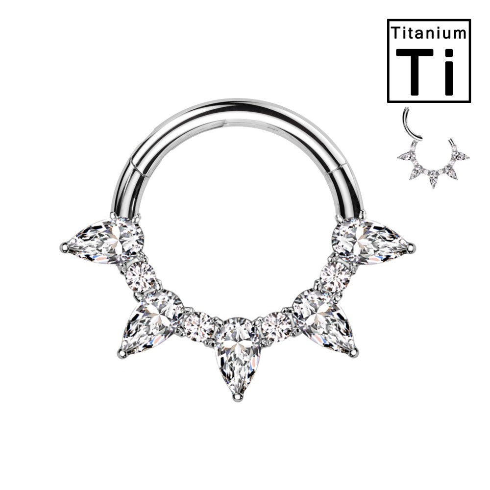 Cerchio Clicker in Titanio con Cristalli Eleganti
