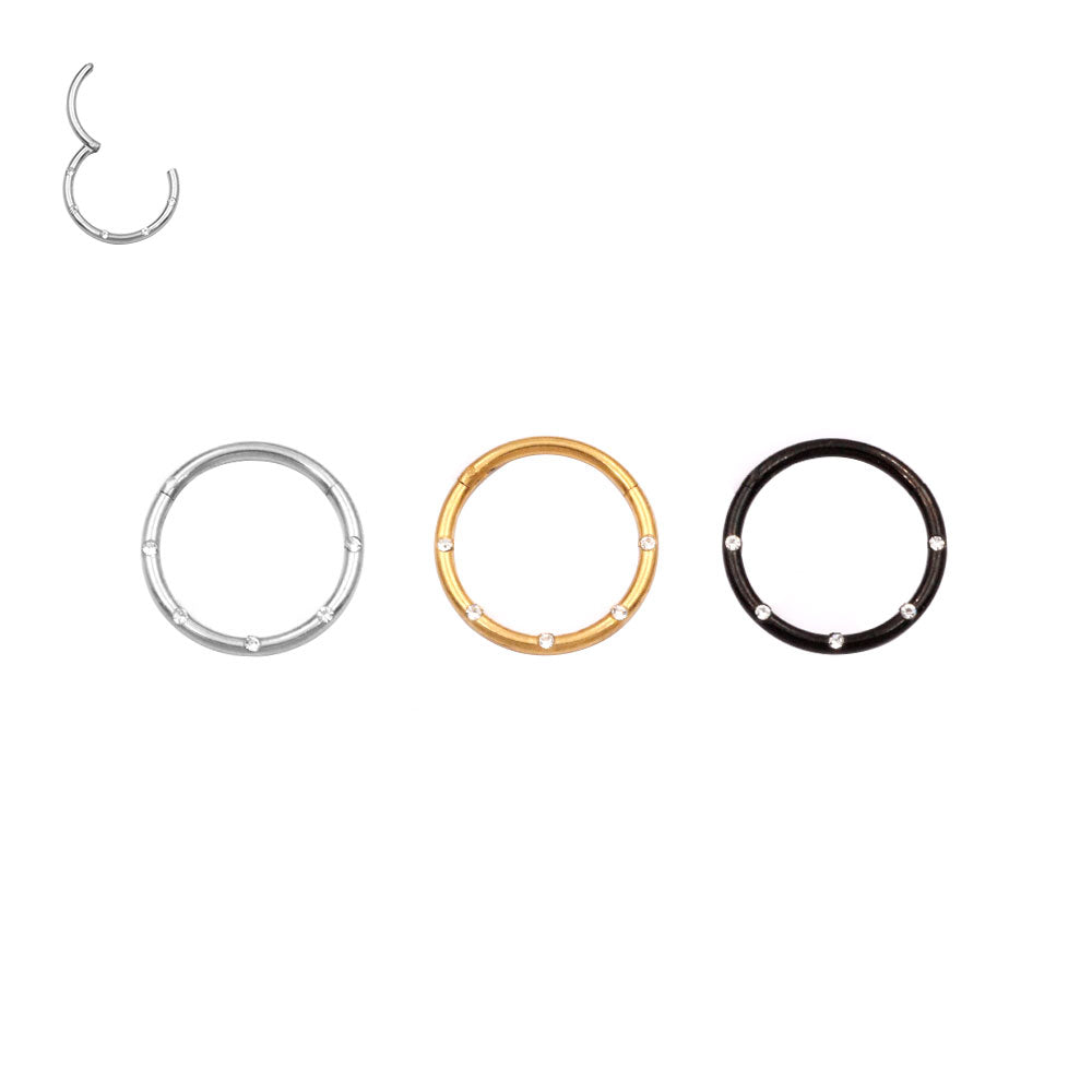 Piercing Cerchio Clicker in Titanio con Cristalli