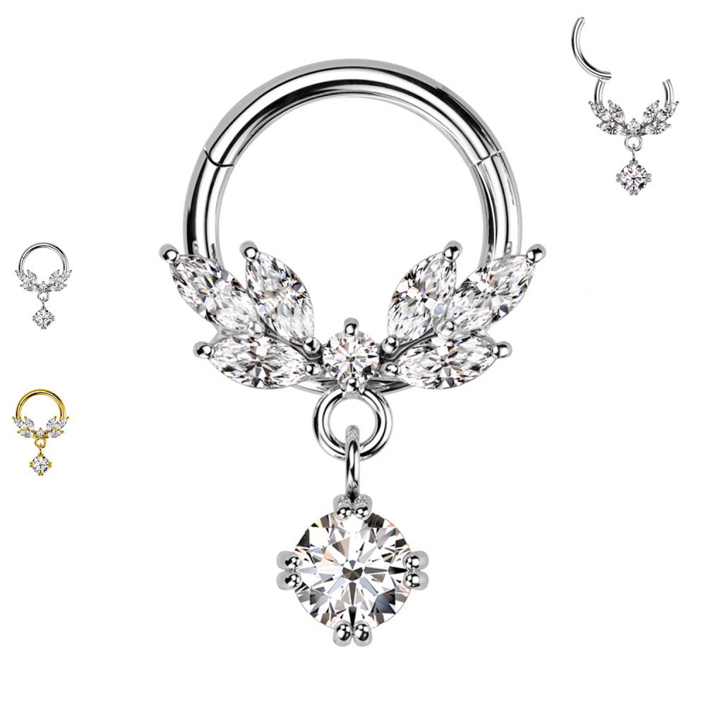 Cerchio Elegante con Cristalli in Acciaio Chirurgico