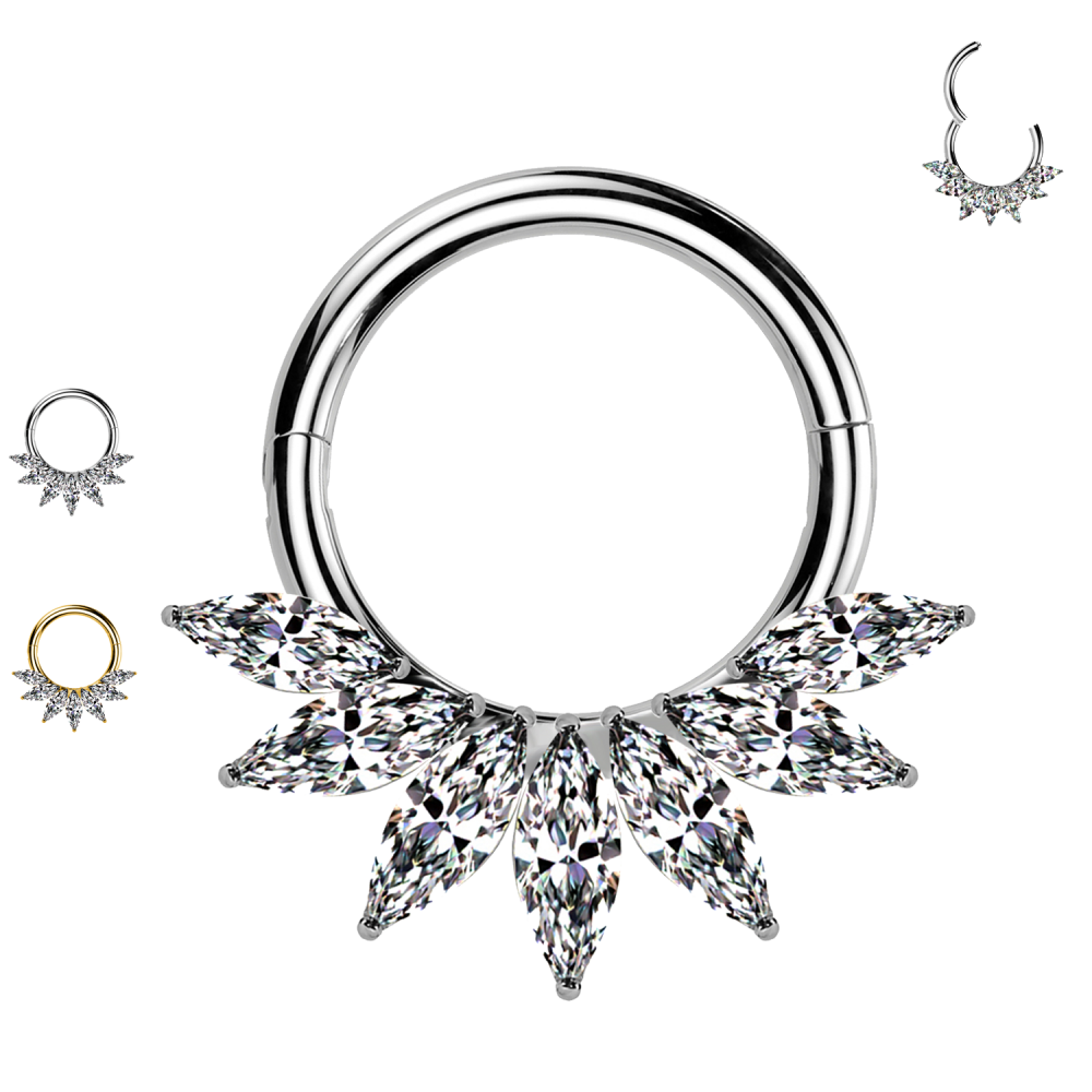 Cerchio Clicker con Sette Cristalli in Acciaio