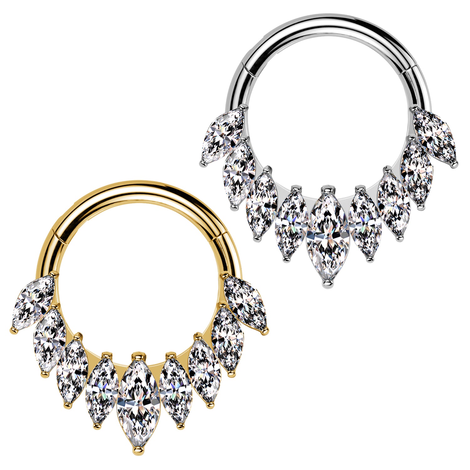 Piercing Cerchio Clicker con Cristalli