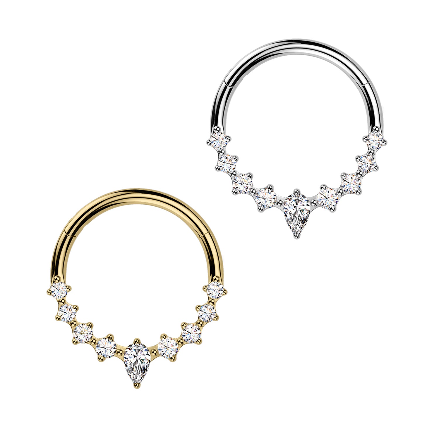 Piercing Cerchio Clicker con Cristalli