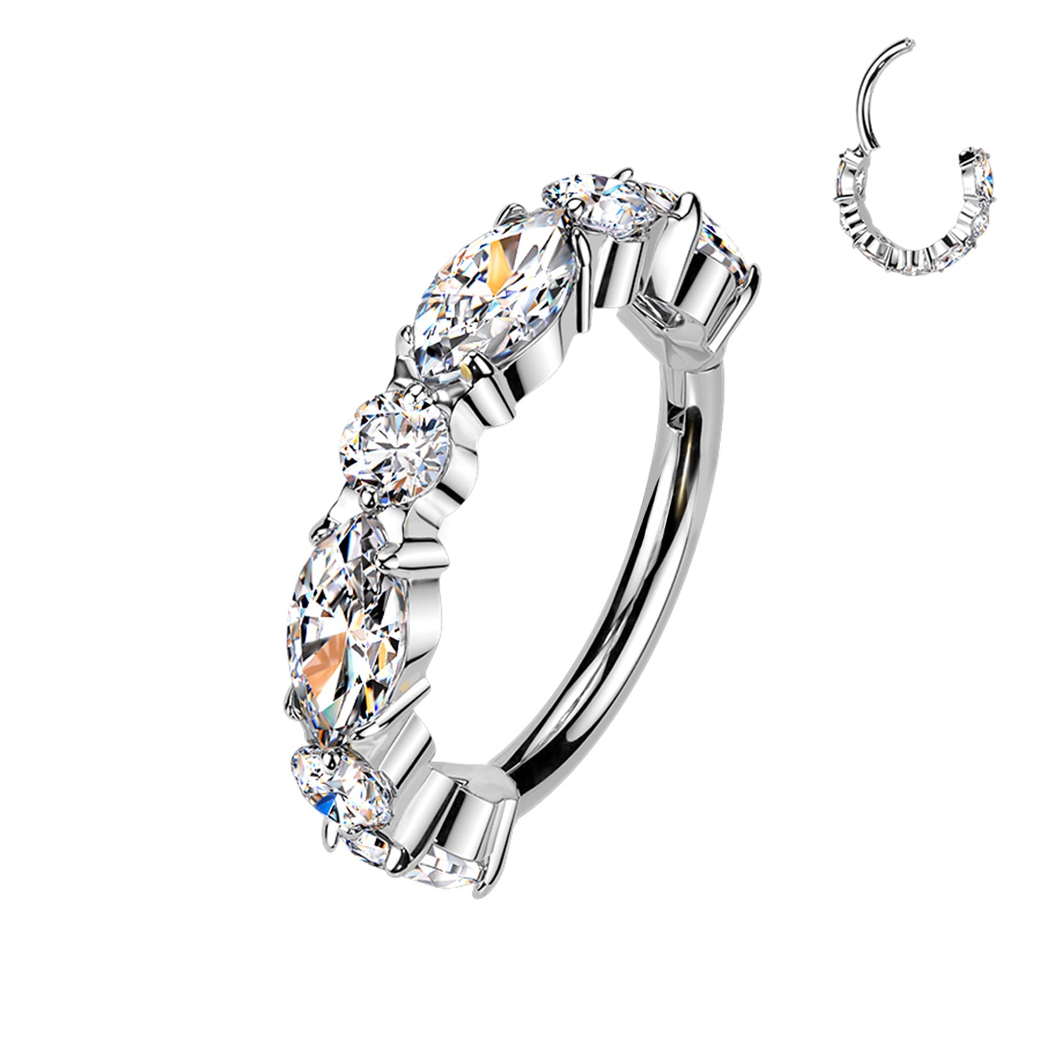 Piercing Cerchio Clicker con Cristalli