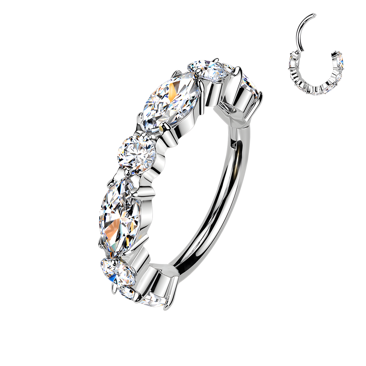 Cerchio Clicker con Cristalli Marquise e Tondi