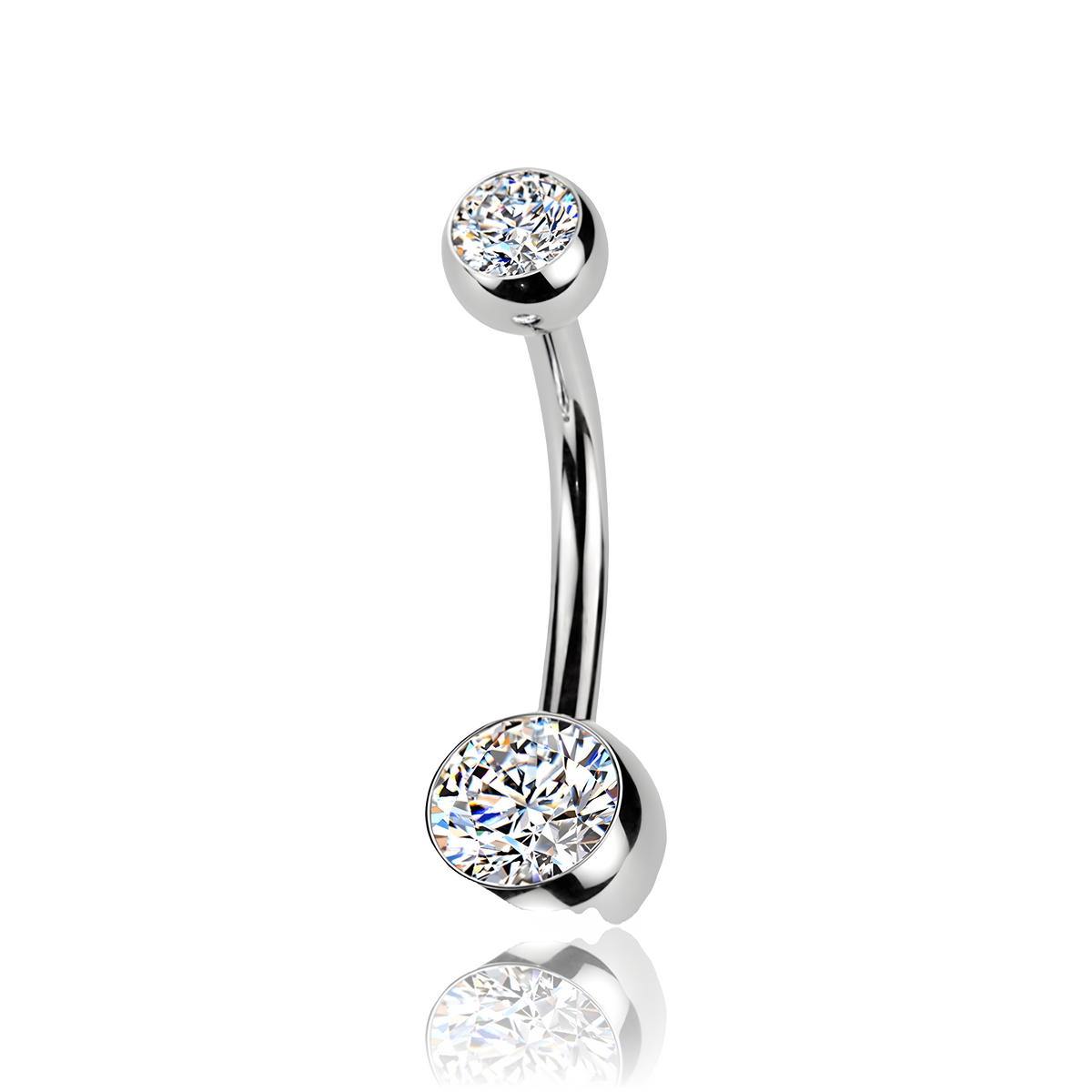 Piercing Ombelico con doppi Cristalli in Titanio-Interna