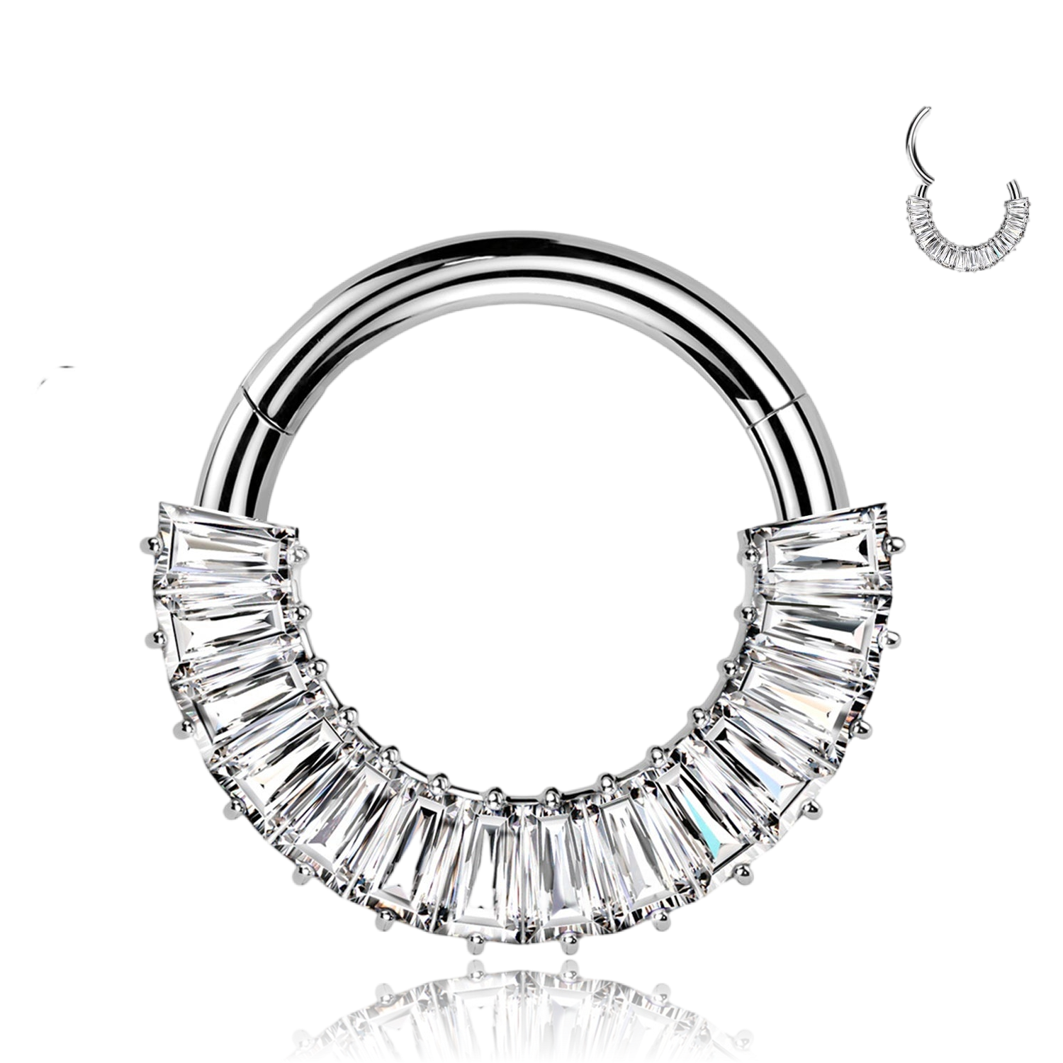 Piercing Cerchio Cristallo Ghiaccio a Ventaglio