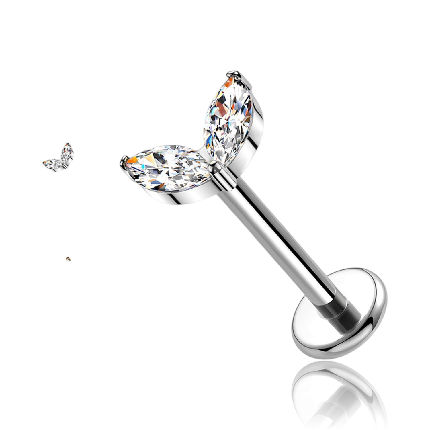 Piercing Labret in Titanio con Cristallo