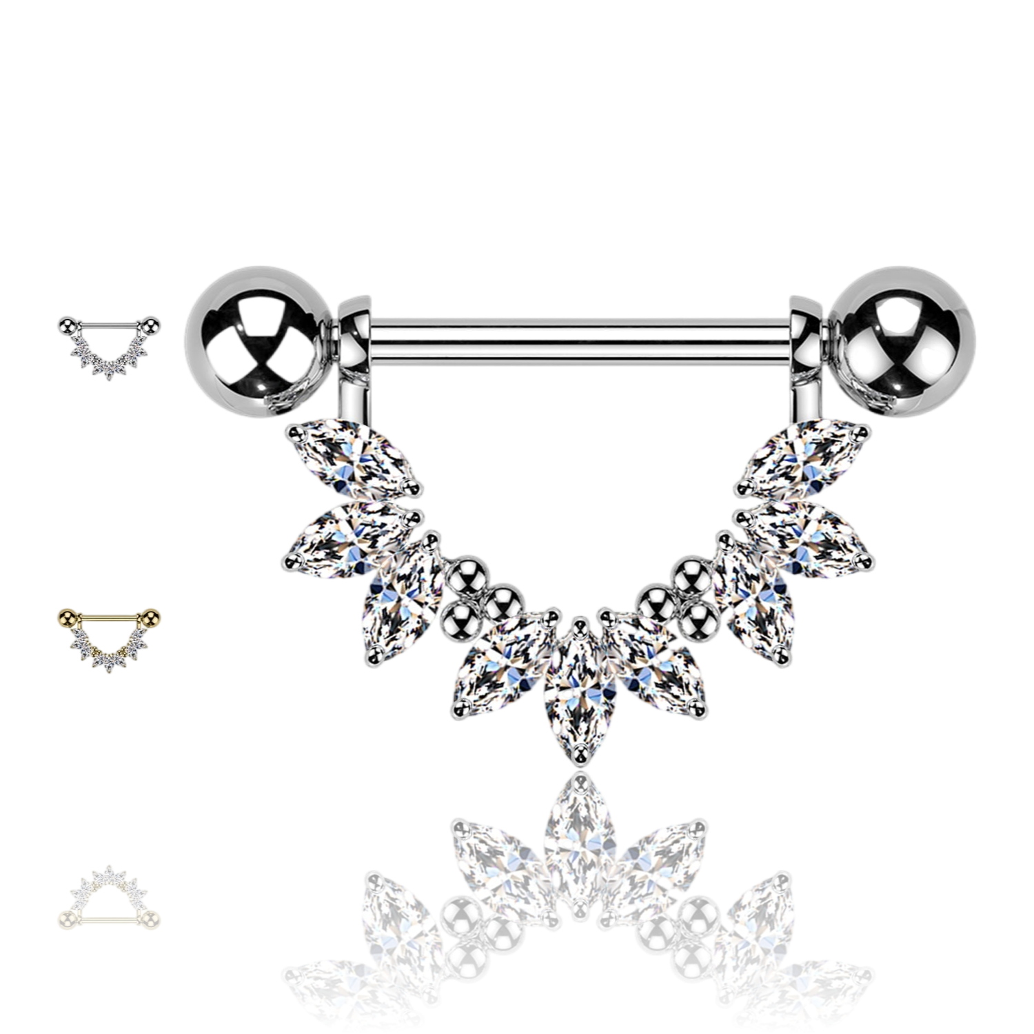 Piercing per Capezzolo con Cristalli