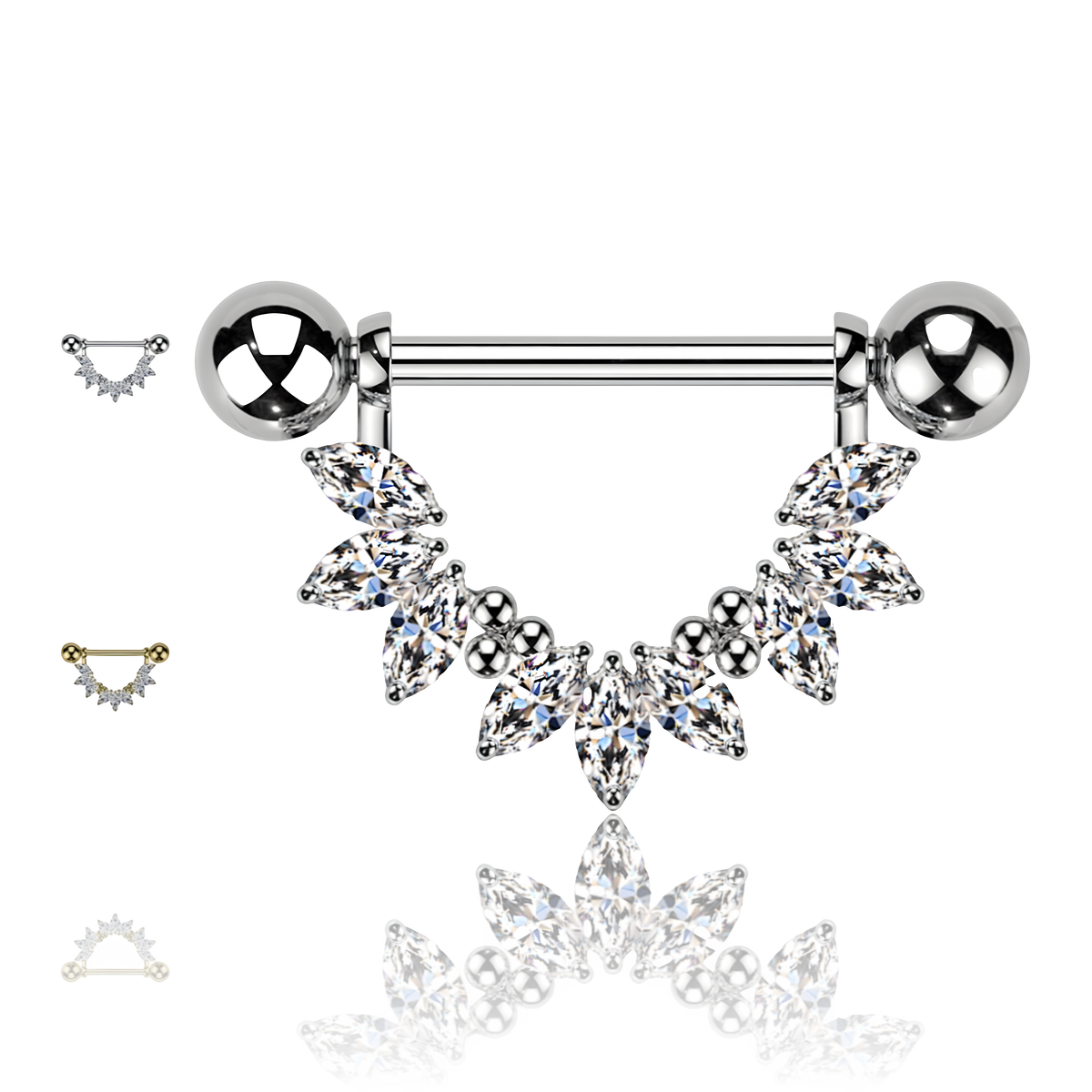 Piercing per Capezzolo con Cristalli