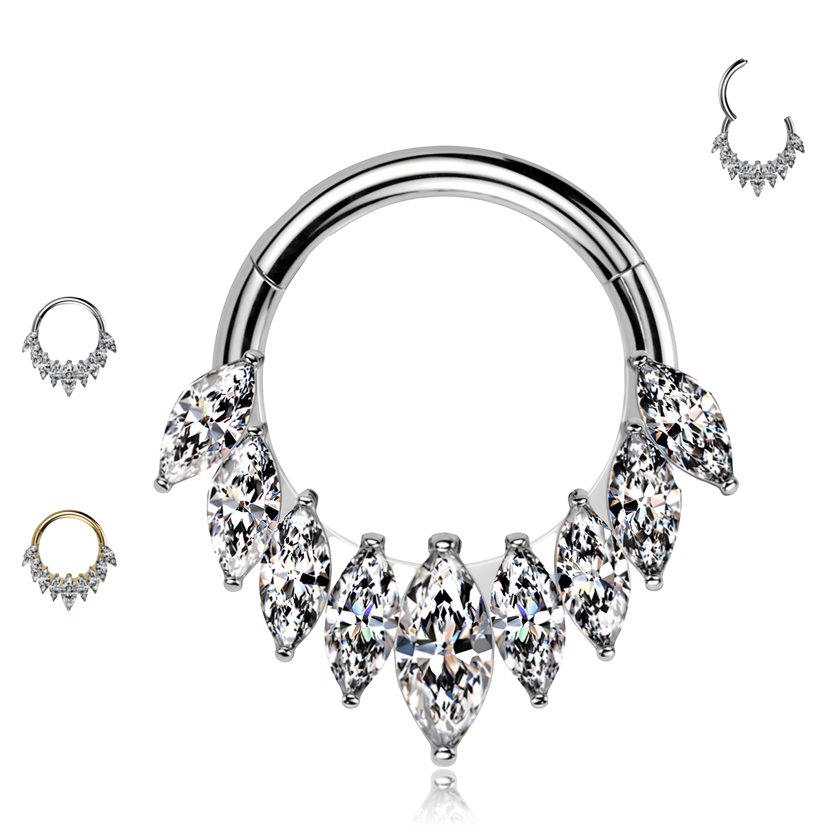 Cerchio Clicker con Corona di Cristalli Marquise
